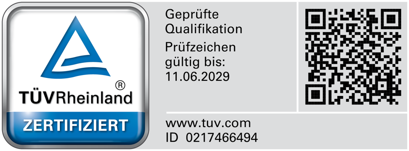 TÜV Rheinland Testmark: Manager für angewandte KI-Transformation, zertifizierte Qualifikation, ID 0217466494